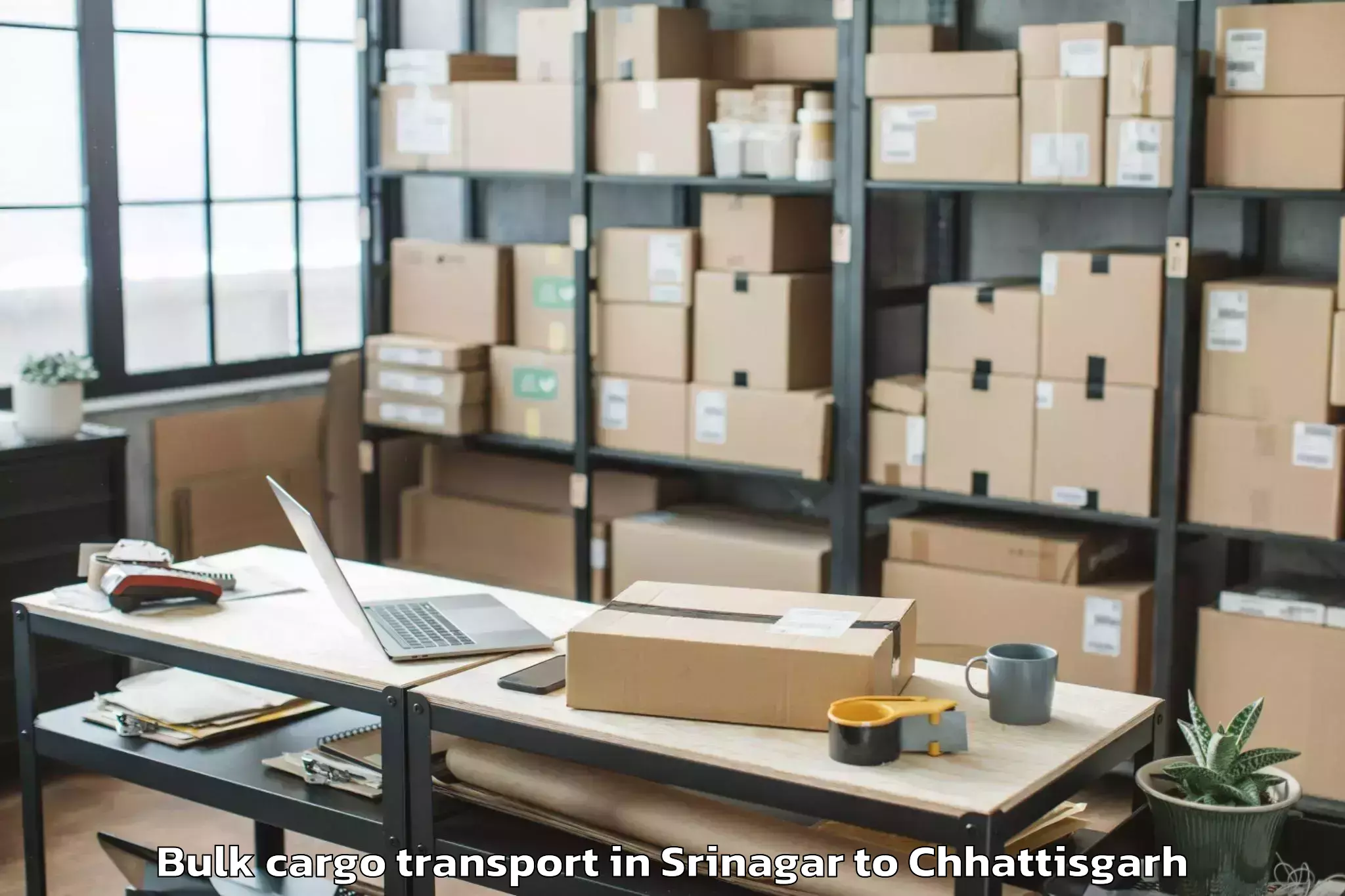 Professional Srinagar to Patan Durg Bulk Cargo Transport